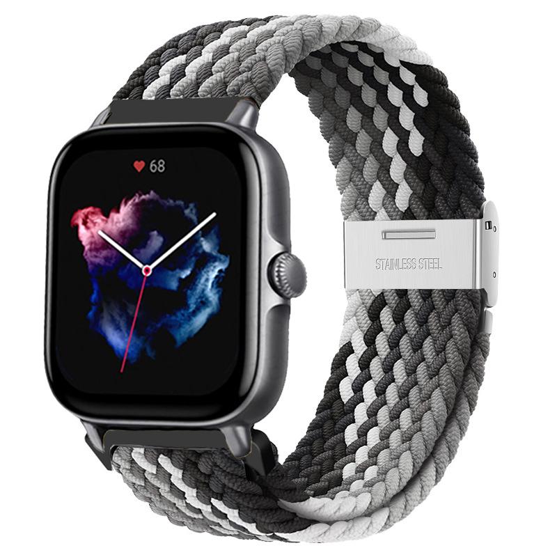 20 мм/22 мм ремешок Для Amazfit GTS/2/2e/3/4/GTS2 Mini/GTR/3/Pro/4/GTR2/47 мм/stratos Плетеный браслет для часов Amazfit bip 6 5 3 ремешки