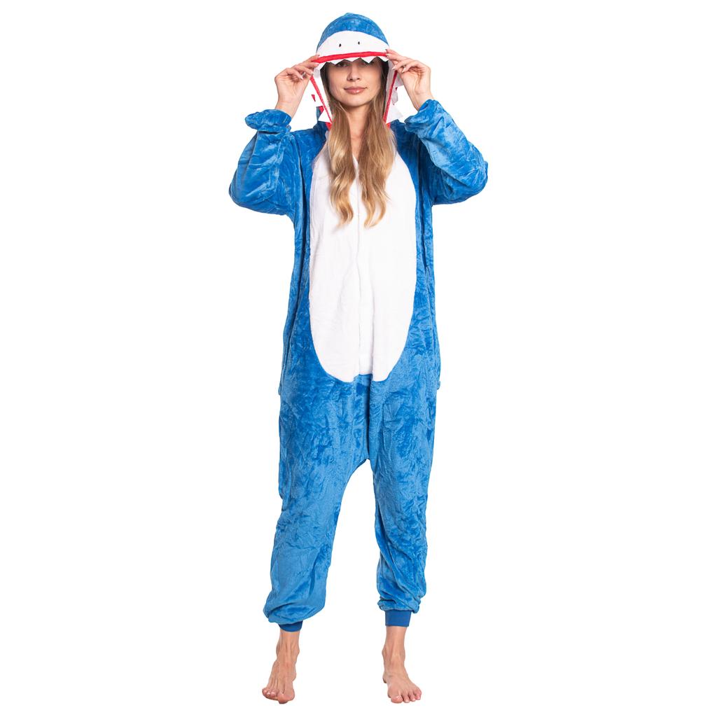 Piżama damska kombinezon kigurumi onesie kostium niebieski rekin 165-175 l
