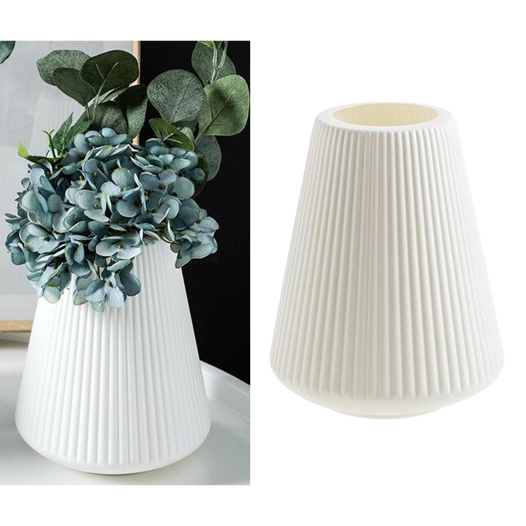 Flower Vase Decoration Plastic Pot Houswarming Gift White Style 1