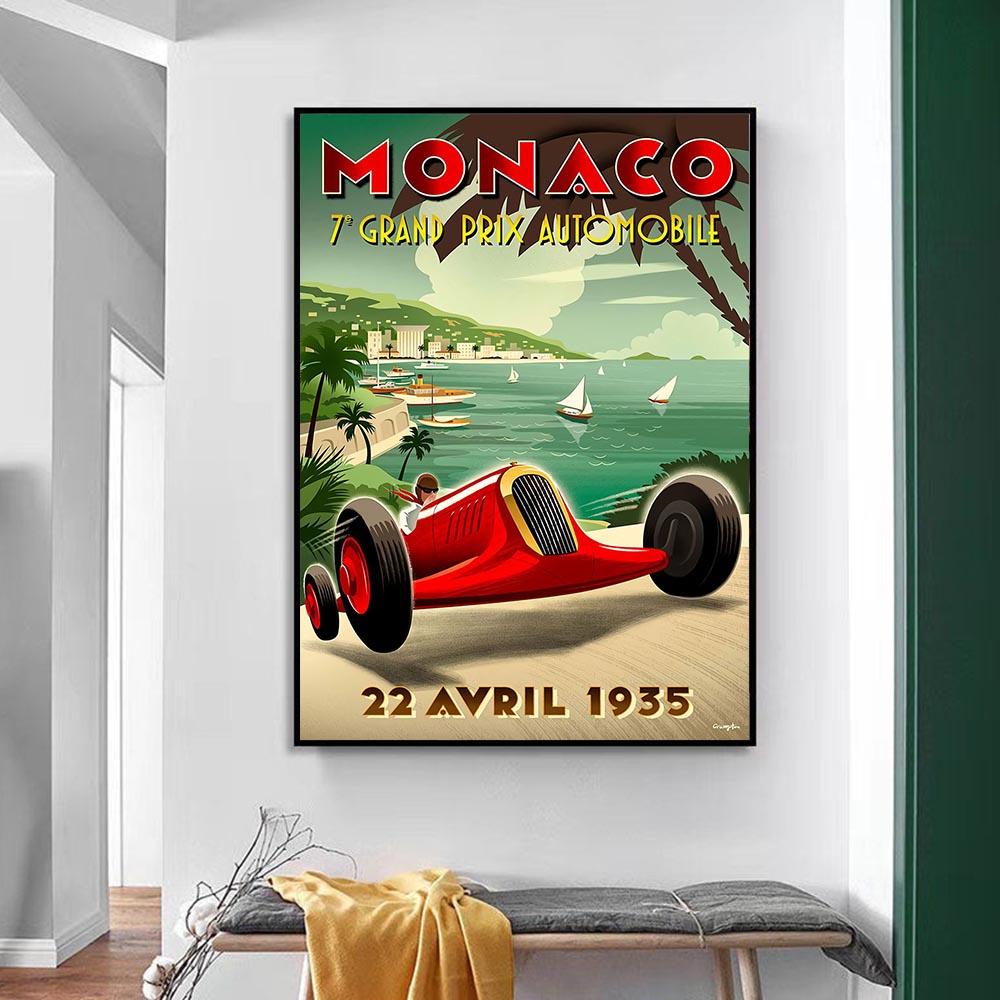 24 часа Ле-Мана Холст Постеры Принт Фотографии спортивных автомобилей Винтажные Картины для настенного искусства для декора дома, гостиной, бара Без рамы