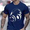T Shirts for Men Headphones Graphic Tee Unisex Mens T Shirt Music DJ Graphic T-shirts Gift T Shirt Clothing for Husband Clothes