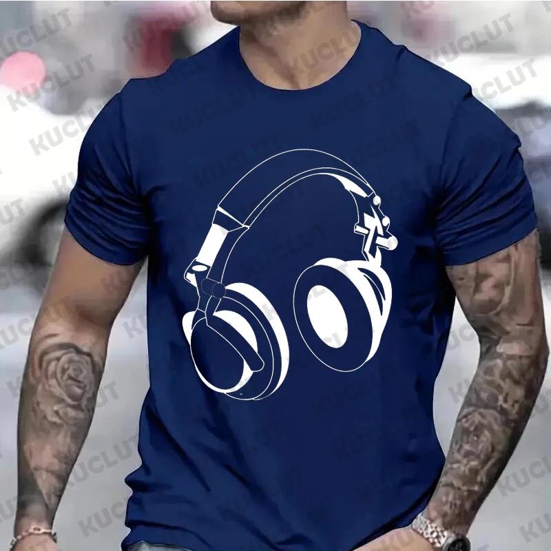 T Shirts for Men Headphones Graphic Tee Unisex Mens T Shirt Music DJ Graphic T-shirts Gift T Shirt Clothing for Husband Clothes