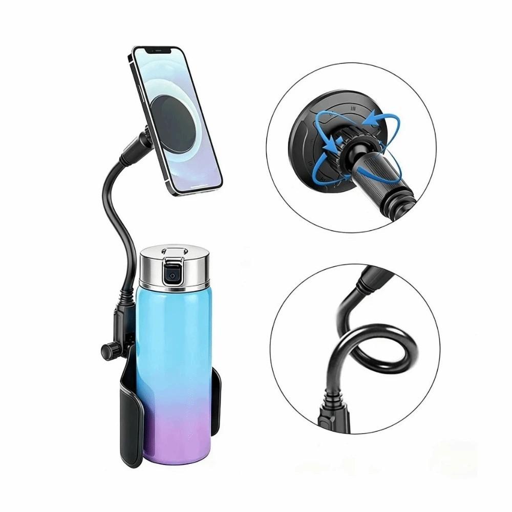 2-in-1 Magnetic Car Cup Holder Adjustable Long Arm Car Drink Holder Automotive Accessory