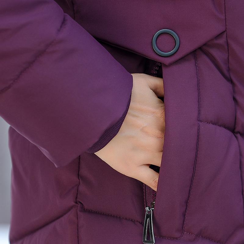 Mom Plus Size Down Cotton-padded Jacket New Middle-aged and Elderly Winter Clothes Long Cotton-padded Women's Cotton-padded Jacket Big Fur Collar Coat
