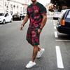 3D Printed Men Short Outfits Sport Tracksuit 2 Piece Set for Men Summer Setup Men Cloth Men's Short Sleeve T-Shirts Shorts Set