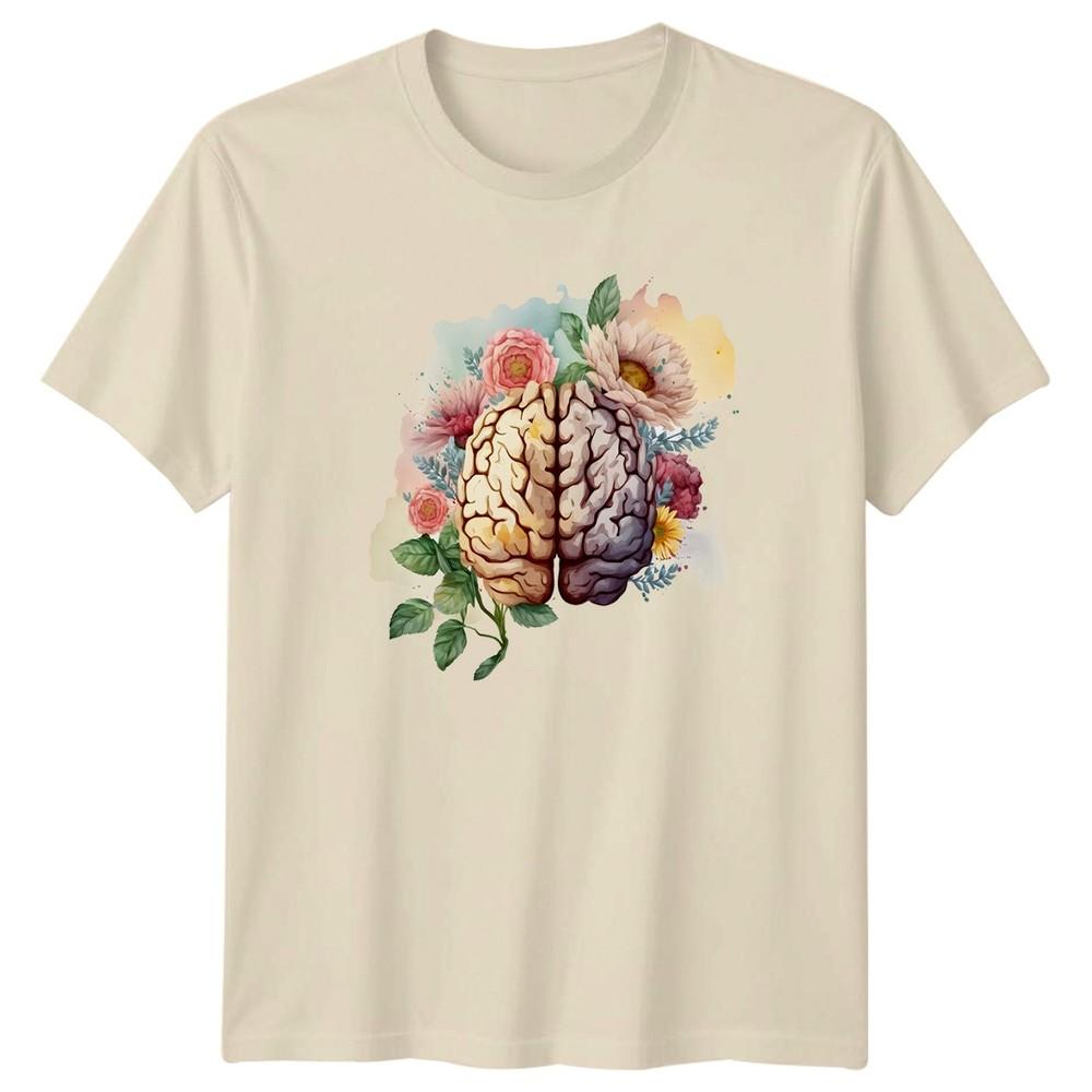 Floral Brain Unisextal Health Unisexs TShirt Psychology Birthday Gift For Her