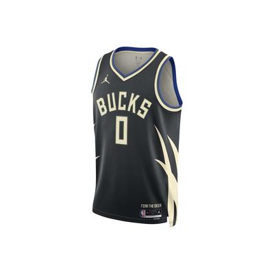 Мужская баскетбольная майка без рукавов Milwaukee Bucks NBA Damian Lillard 0 с V-образным вырезом, пуловер, с буквой и номером, DO9533-015