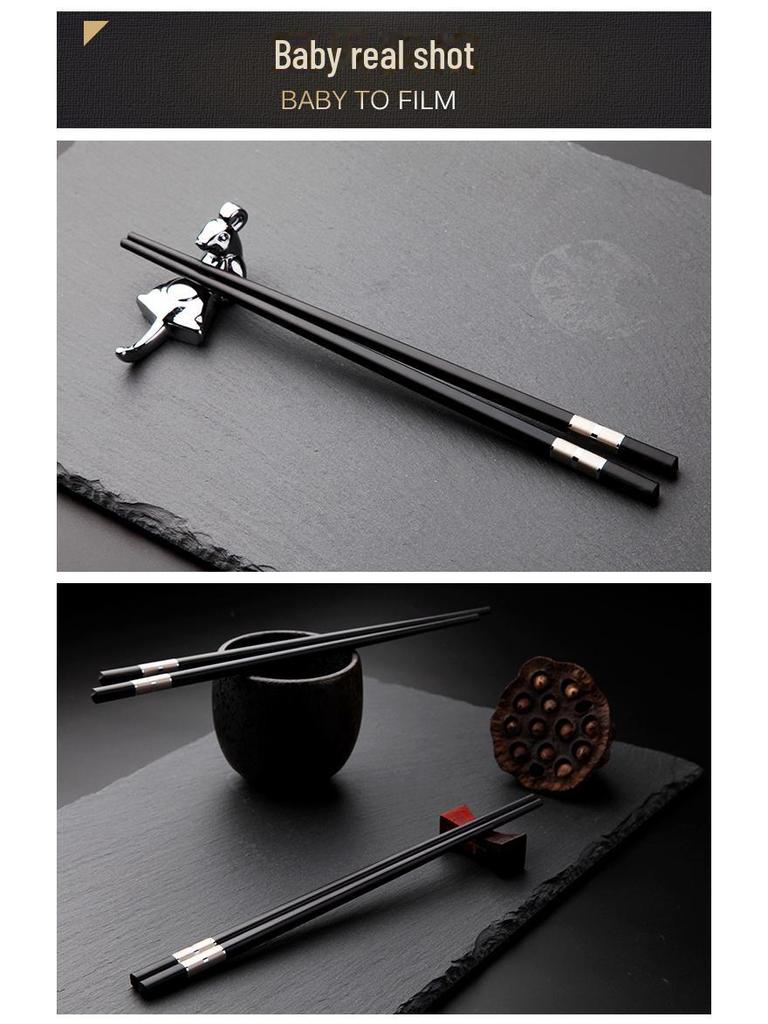 Палочки для еды из бытового сплава Chuangjian, изготовленные для отелей и ресторанов, поставляются в наборе из 10 пар из некостяного фарфора, бамбука и дерева.