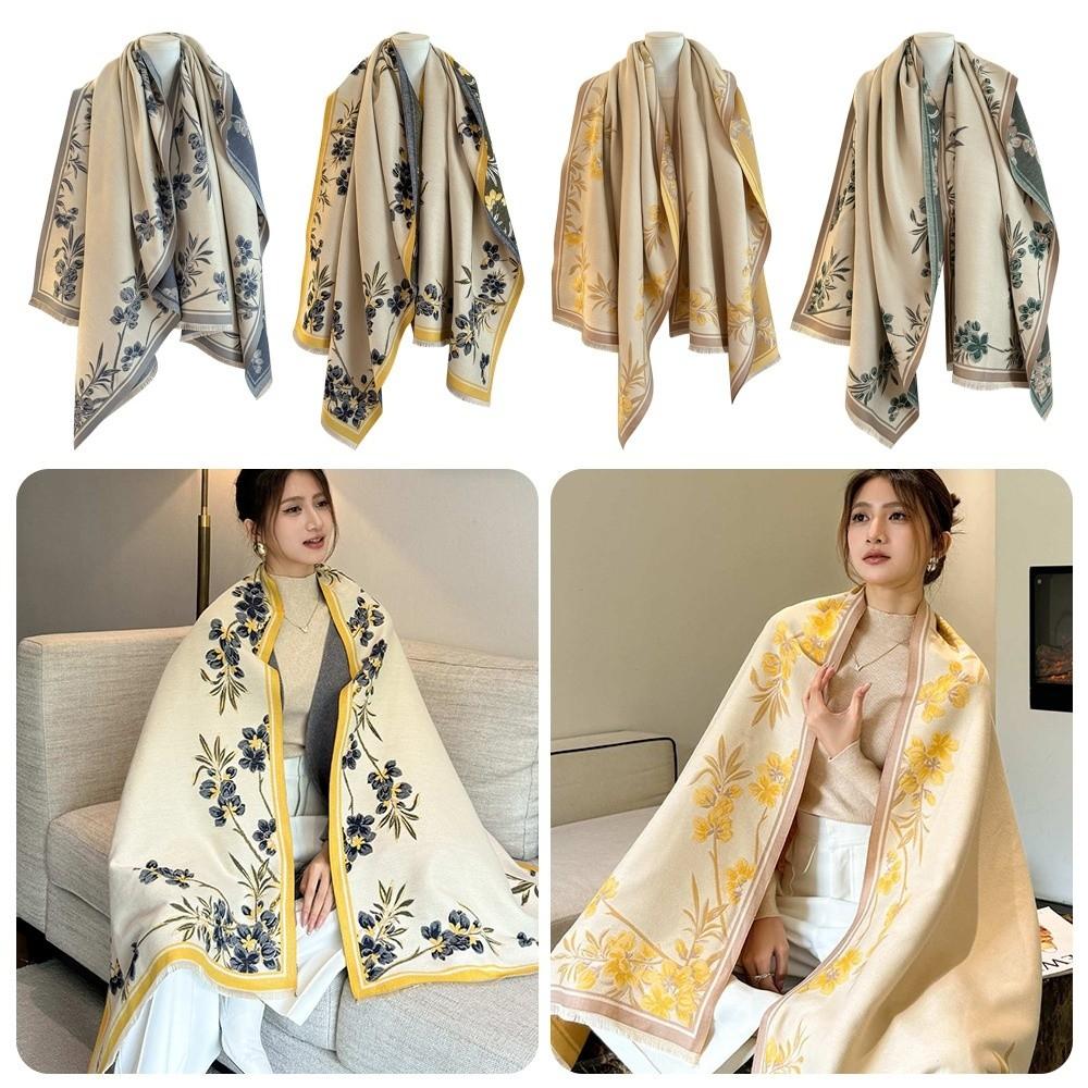 Warm Imitation Cashmere Scarf Luxury Winter Shawl Coldproof Pashmina Blanket  for Women