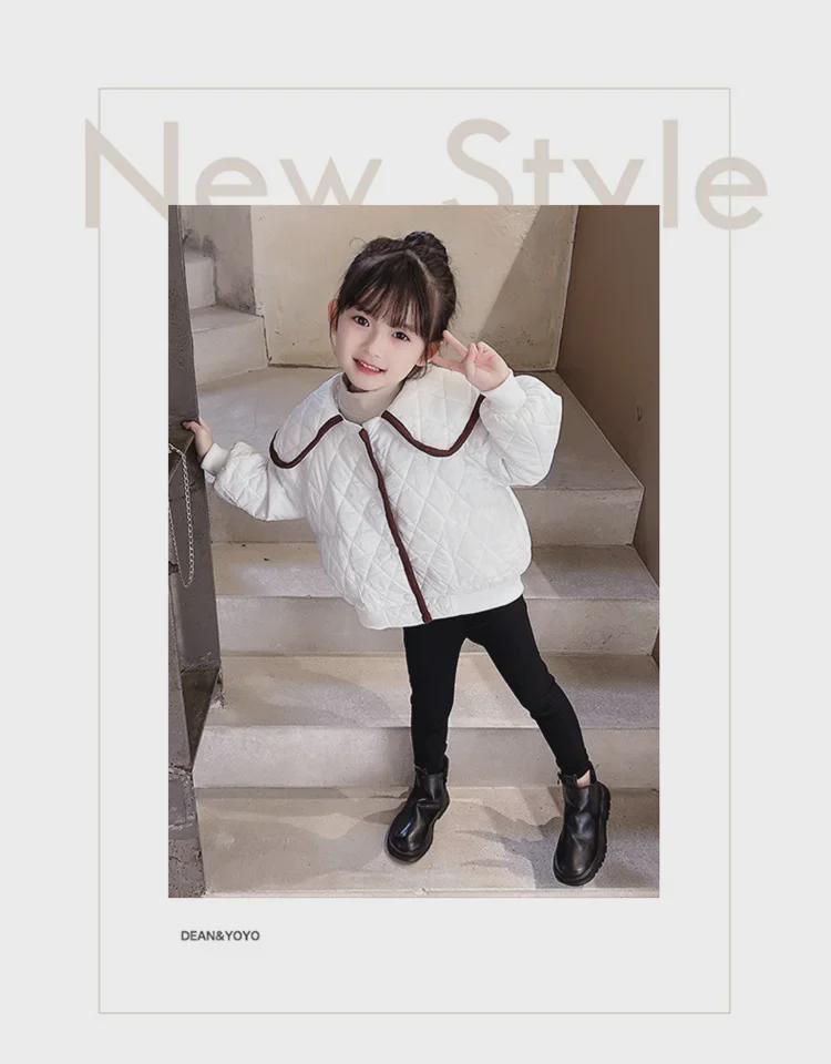 2024 Girls' Stylish Quilted Jacket: Versatile, Lightweight Autumn/Winter Cotton Coat