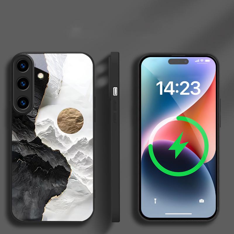 Кластер Снежных Гор Подходит для Samsung Galaxy S26 Ultra S20 FE S21 S22+ S23 Plus S24 S25 Edge Магнитный Стеклянный Чехол для Телефона