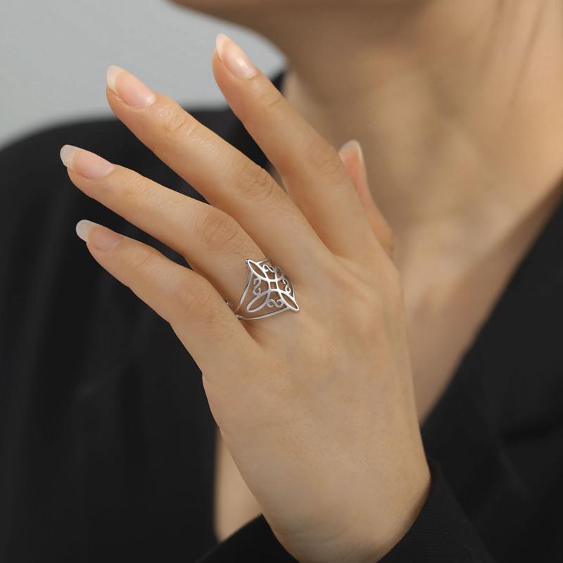 1 шт., кольцо из нержавеющей стали с узлом ведьмы, амулет на удачу с узлом викканского креста