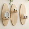 1/3pcs Wood Storage Rack Floating Shelf Elliptical Storage Rack Decorative Wall Display Display Rack Boho 30x10cm