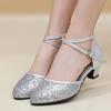 Sequins Women Modern Dance Shoes Soft Rubber Sole Latin Tango Waltz Ballroom Standard Dancing Shoes Heel 3.5cm