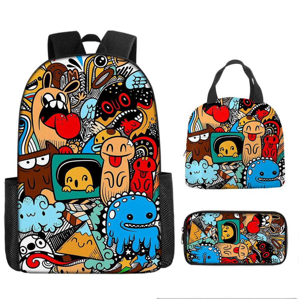 Class Garden Cartoon Primary and Secondary School School Bag Children's Backpack Backpack Three-piece Set