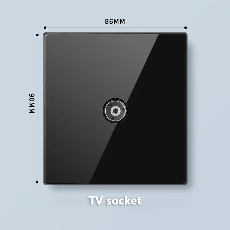 Стандарт Великобритании 20 Вт Type-C розетка для быстрой зарядки универсальный настенный выключатель света на 2 направления, черное закаленное стекло двойная 3-контактная USB розетка