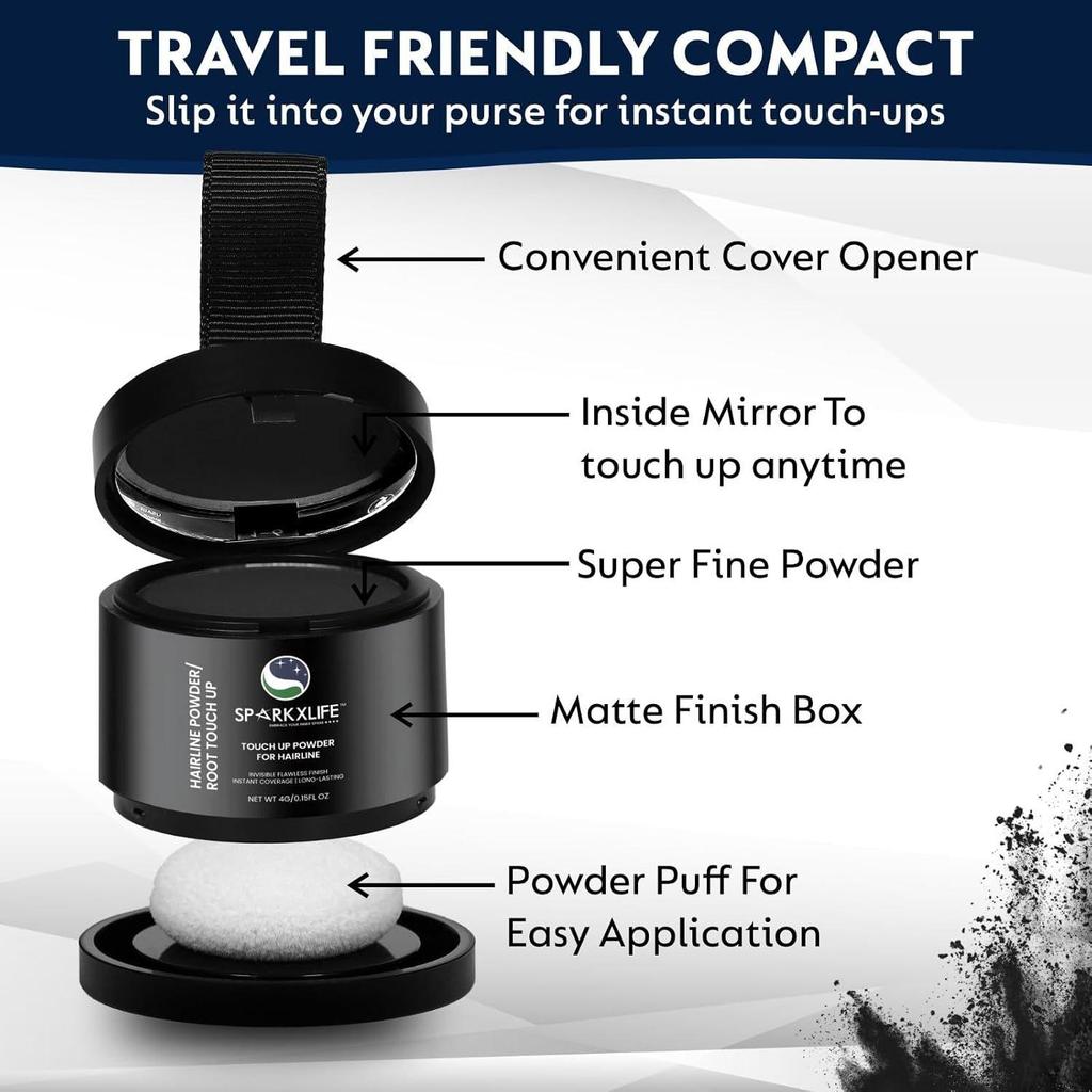 Hairline Powder – Hair Cover Up Powder for Root Touch Up for Grey Hair, Hairline Shadow