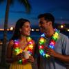 Multicolor LED Hawaii Leis Beach Accessories Silk Petal Flower Wreath DIY Glow in the Dark Hawai Floral Garland Celebration