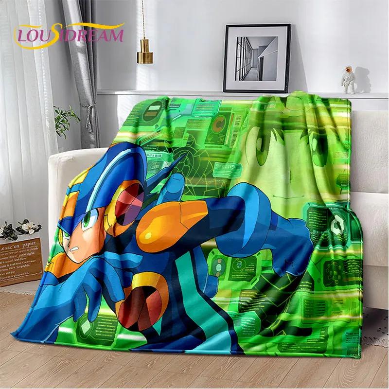 Мягкое плюшевое одеяло с игрой Rockman Megaman, фланелевое одеяло для гостиной, спальни, кровати, дивана, чехол для пикника, детское одеяло