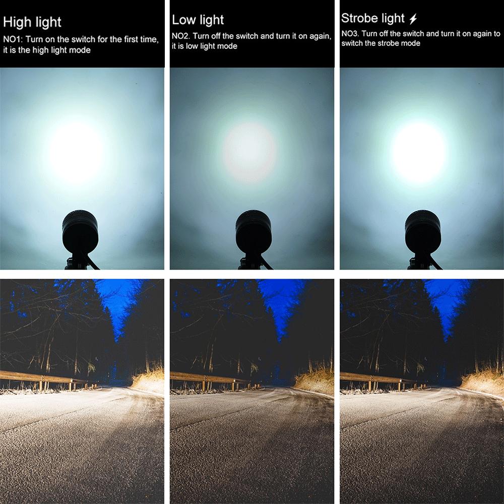 Additional Headlights for Motorcycle Auxiliary Spotlights Universal Moto Driving Fog Lights High Low Flash Beam for ATV Scooter