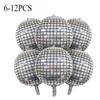 6-12pcs 22 Inches Silver Birthday Disco Party Ball Foil Balloon Set Happy Birthday Party Decoration Decorative Balloons for Part 5