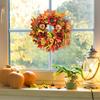 18 Inch Fall Wreath for Front Door Large Autumn Wreath with Artificial Pumpkins Sunflowers Maple Leaves for Thanksgiving Harvest Farmhouse Porch Wall