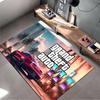 Городской пейзаж GTA VI с красным спортивным автомобилем Нескользящий коврик, подходящий для диванов в гостиной и спальне.
