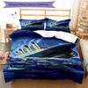 3pcs Titanic1 Design Cover Set - HD Printed Bedding with 1 Cover and 2 Pillowcases - Perfect for Home and Dorm Decor
