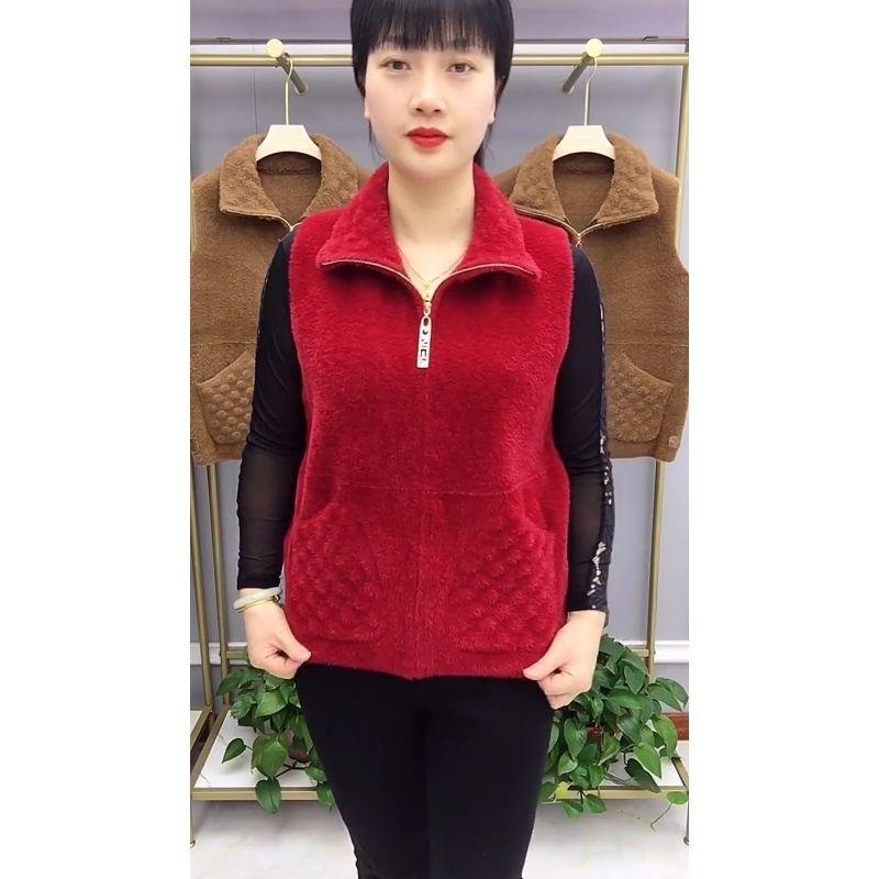 Модный и универсальный женский жилет из высокоэластичного норкового бархата с застежкой-молнией для осени и зимы