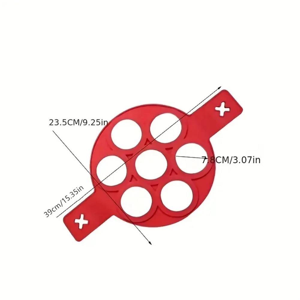 Силиконовая антипригарная кастрюля с 7 отверстиями для выпечки, пищевая ручка, форма для яичницы-глазуньи, блины, домашняя кухня, кухонные принадлежности для выпечки