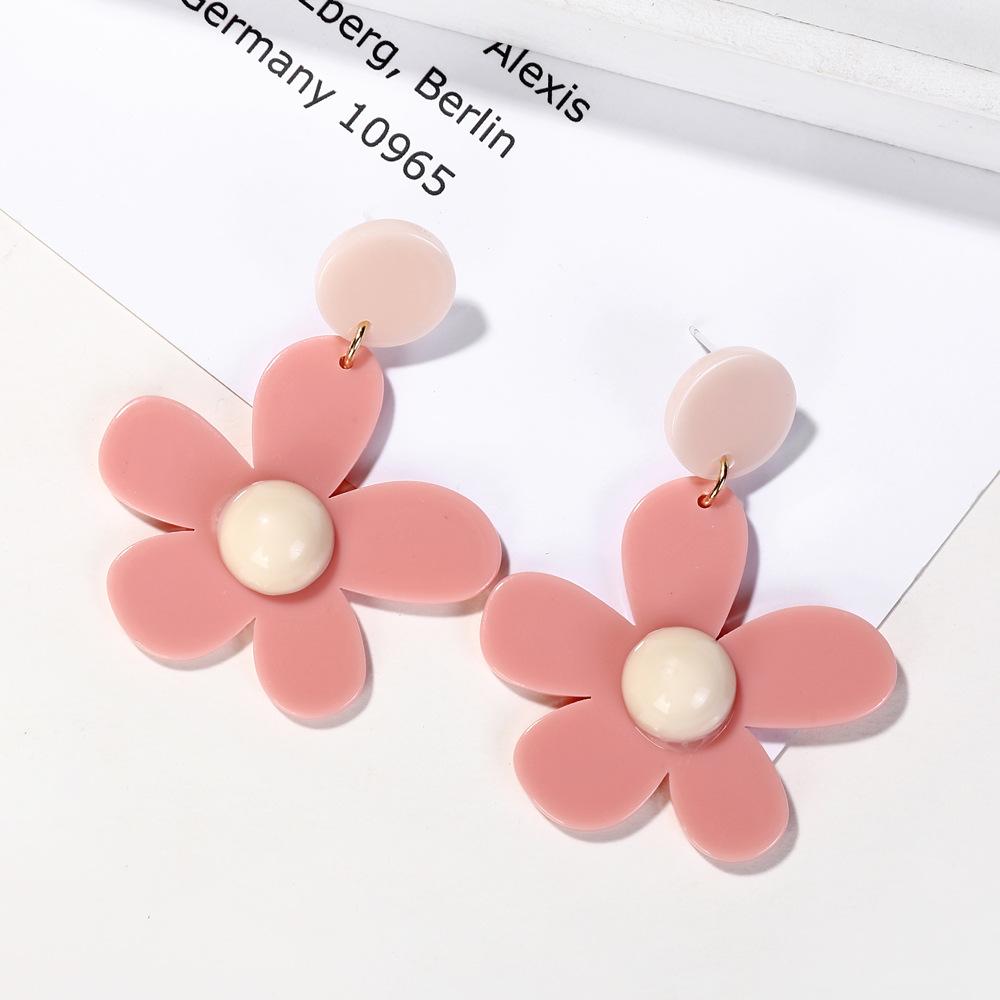 Европейские и американские преувеличенные серьги-цветы конфетных цветов, модные и простые милые серьги-пуговицы в виде ромашек