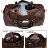 Кожаные спортивные сумки для мужчин, ручная кладь, мужская сумка для одежды для путешествий, бизнеса, кожаная дорожная сумка Weekender, коричневая