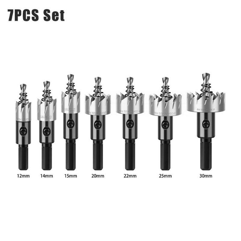 Сверло из быстрорежущей стали, кольцевая пила, биметаллический резак для алюминия, железа, нержавеющей стали, DIY резак по дереву, комплект кольцевой пилы из быстрорежущей стали