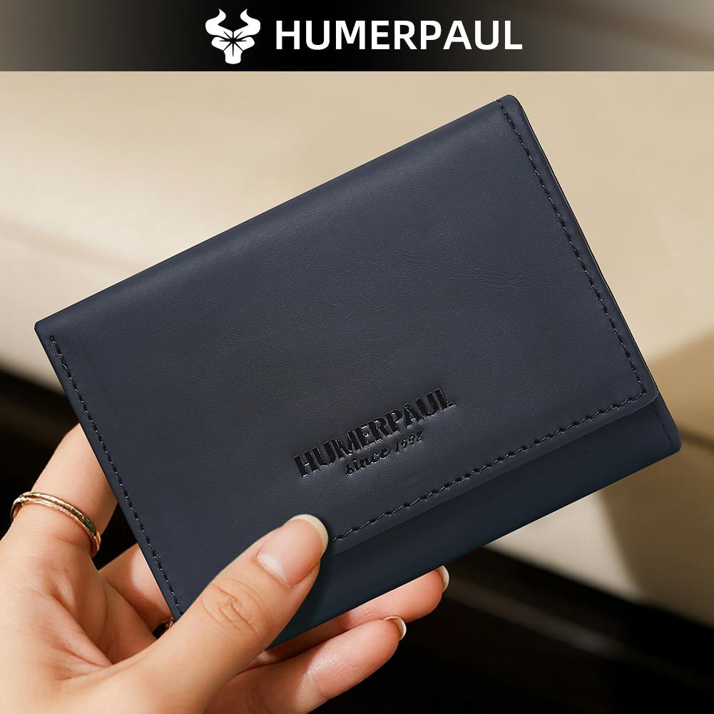 Humerpaul Женский кошелек-тройка из трехслойной коровьей кожи, RFID-защита от кражи, портативный кошелек, многослотовые слоты для карт, большая вместимость, несколько отделений