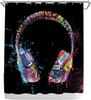 music shower curtain graffiti dj music headphones boy shower curtain 180x 180cm polyester fabric bathroom decoration