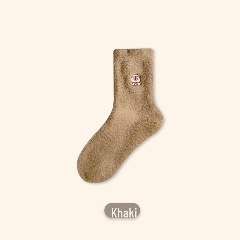 Женские носки для сна из норкового бархата Capybara — толстые, теплые и симпатичные носки-тапочки для зимы.