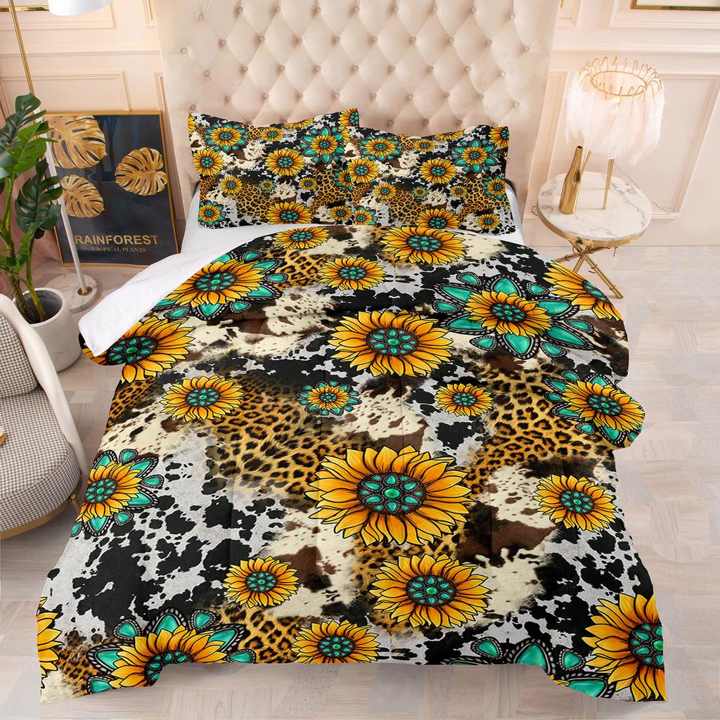 Comforter Flowers Animal Theme Home Comforter Quilted Blanket Goose Down Duvet Quilt 100% Polyester King Queen 3D Blanket Size Twin