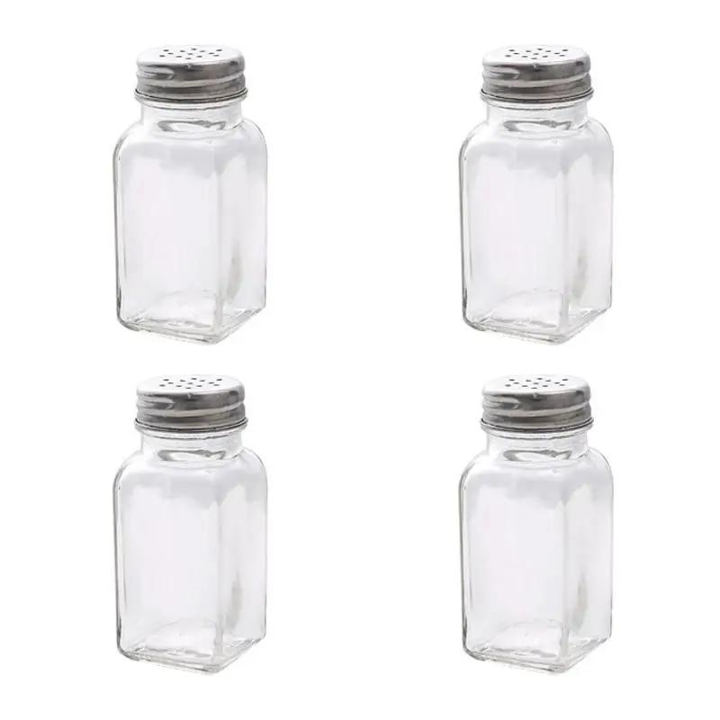 4 шт. стеклянная бутылка для приправ, черно-белая солонка, перечница, кухонная бутылка для приправ, бутылка для хранения, инструменты для приправ