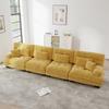 4-Seater Modular Corner Sofa with Deep Seat, Chenille Sofa Bed Comfortably Upholstered for Living Room, Apartment, Studio, Office, Yellow