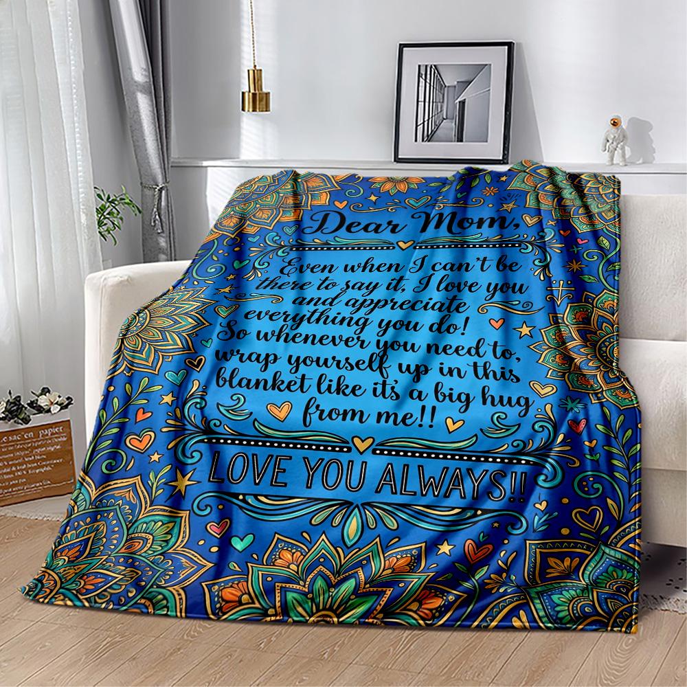 Mother's Love And Gratitude Flannel Blanket-Soft and Suitable for Sofas,Beds,Offices,Travel,All Seasons,Great Gift for Holidays and Birthdays.