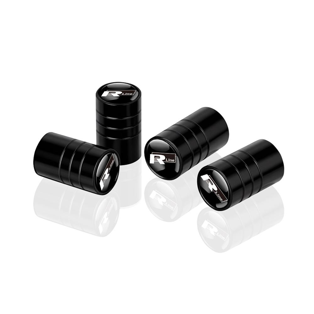 CAT1 Volkswagen Golf Rline Polo GTI R Badge 4Pcs Metal Car Wheel Tire Valve Caps Cover Accessories for VW Jetta Touareg CC Passat MK7