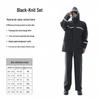 Full Body Rainproof Reflective Raincoat and Pants Set for Motorcycling and Construction