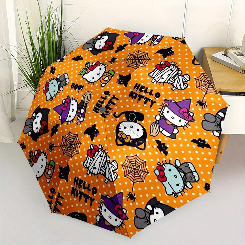 1pc Hello Kitty Halloween PatternUmbrella with Plastic Handle,Suitable for All Seasons Home Travel Outdoor UmbrellaSanlio173