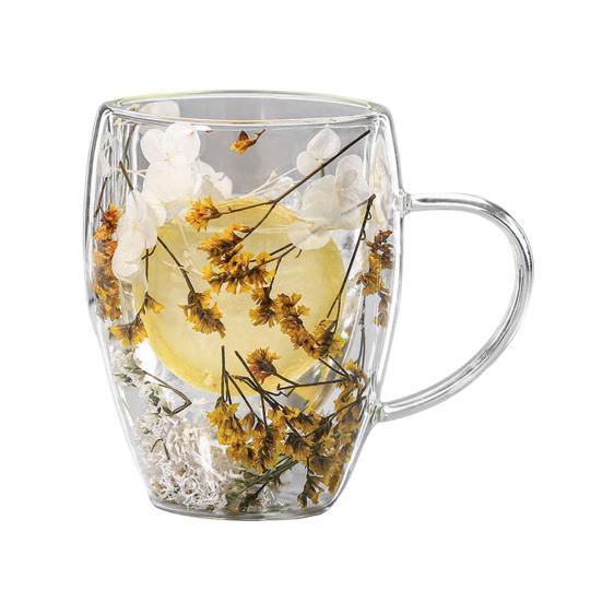 350 мл Кружка для кофе из стекла с двойными стенками, Изолированная стеклянная чашка с ручкой, Прозрачная, для эспрессо, латте, капучино, молока, сока, чая, воды