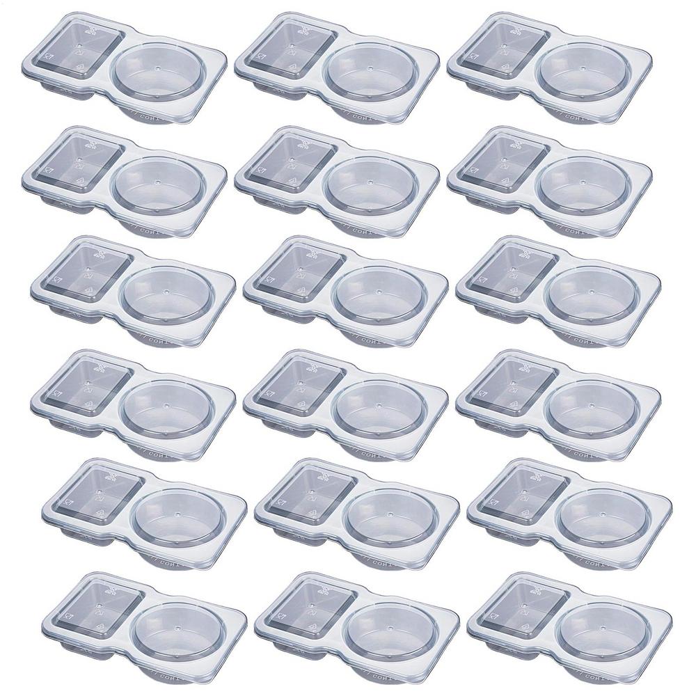 30pcs Small Snack CupsDouble Compartment Snack Containers with Lids Leakproof Condiment Storage Clear Portable Snack Containers