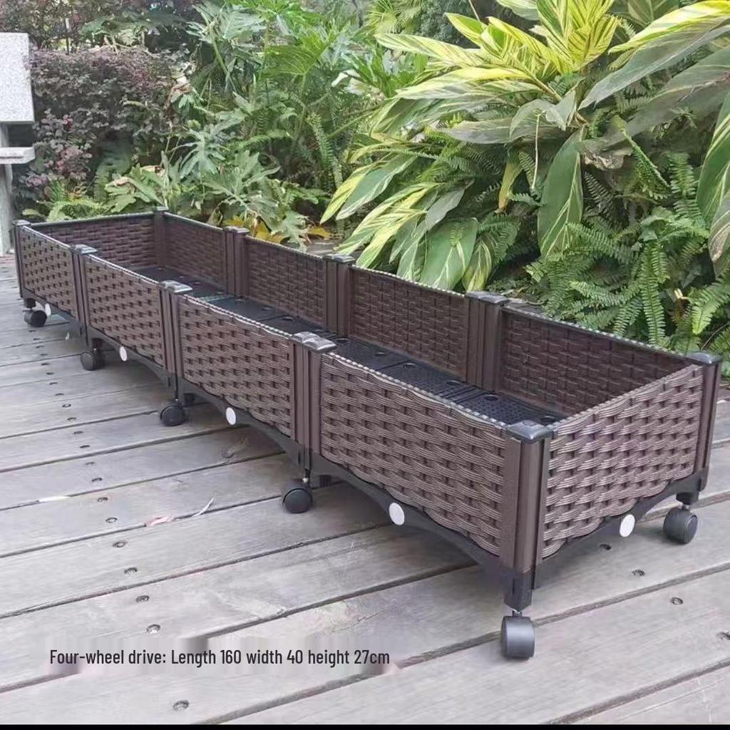 Extra Large Yellow-Edged Rooftop & Balcony Vegetable Planter Box