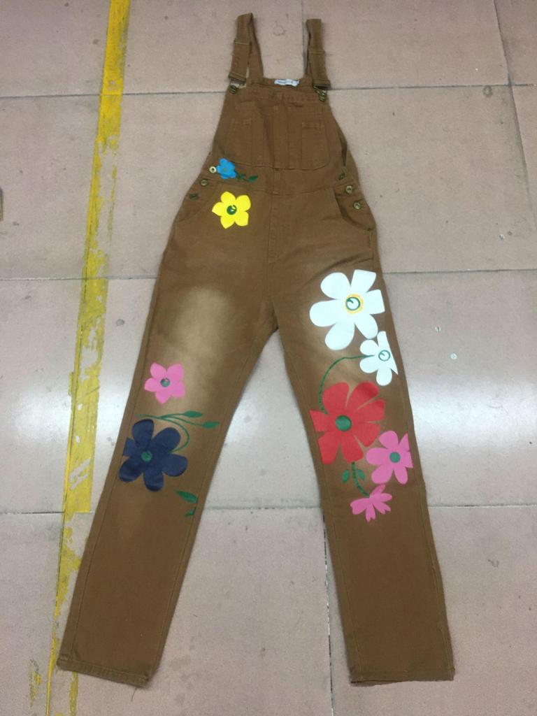 Women's Summer Denim Overalls – Classic, High-Quality, Loose Straight-Leg with Print