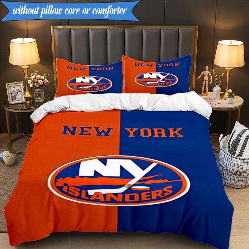 3PCS Islanders Hockey Pride Bedding Set,Including 1pc Duvet Cover And 2pcs Pillowcases Perfect for Bedroom, Dormitory, Fan Christmas gift