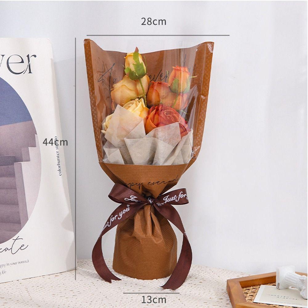 20/30PCS Single Rose Bouquet Packing Bag Wrapping Sleeve Flower Packaging Bag  Valentine's Day