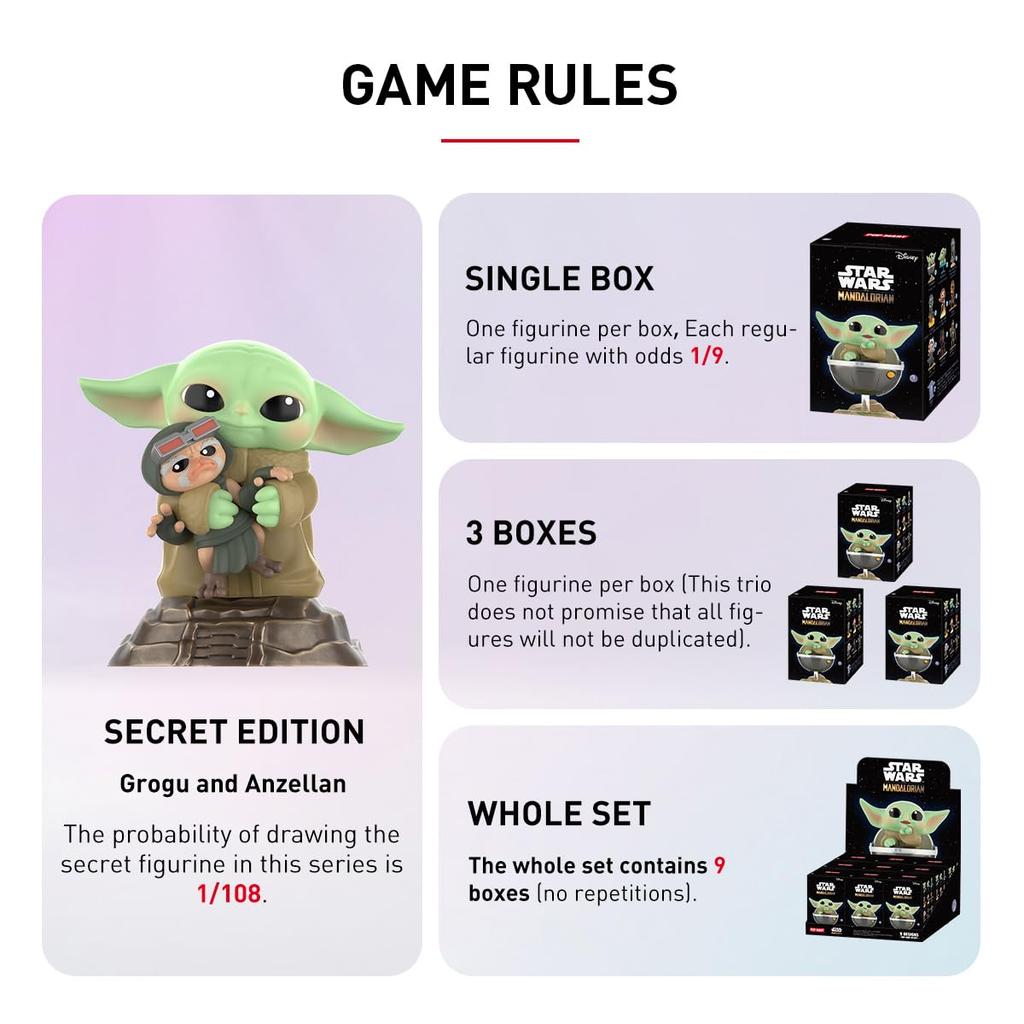 POP MART Star Wars Mandalorian Series Box 9 Фигурки Star Wars Mandalorian Series Wars Mandalorian [Разные предметы] (Серия «Звезда», шт., 9)